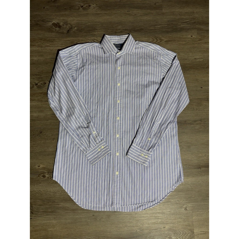Polo Ralph Lauren Regent Classic Fit Blue White Stripe Shirt 16.5 36/37 Tall